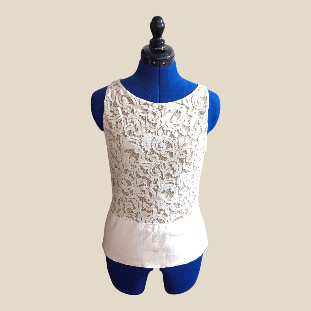 Bailey 44 Lace and Leather Top